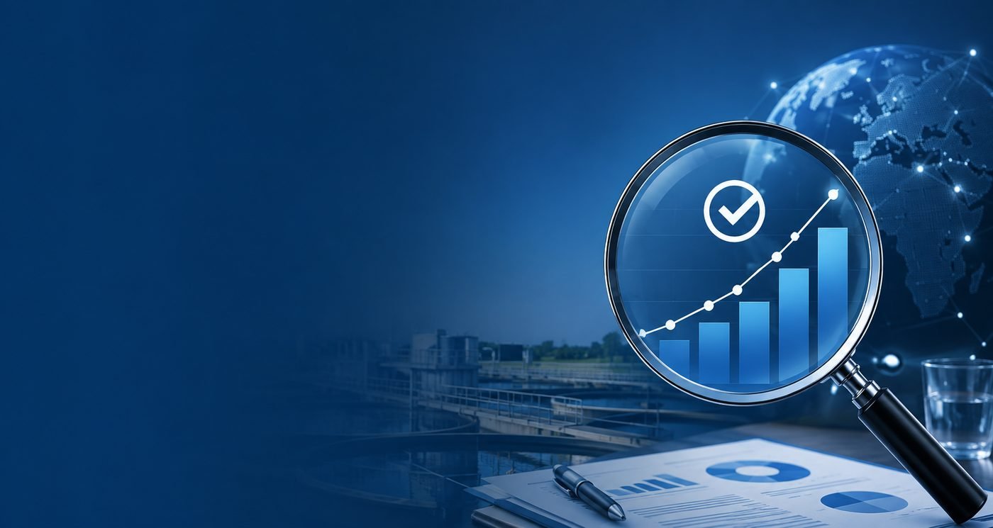 Loupe sur une courbe de performance posée sur des documents d'analyse